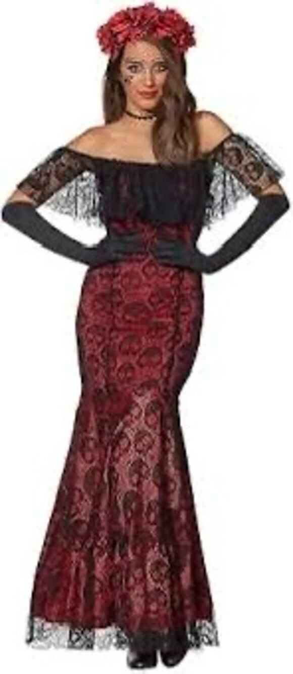 NIB Spirit La Catrina Day of the Dead Trumpet Dress Costume S/M